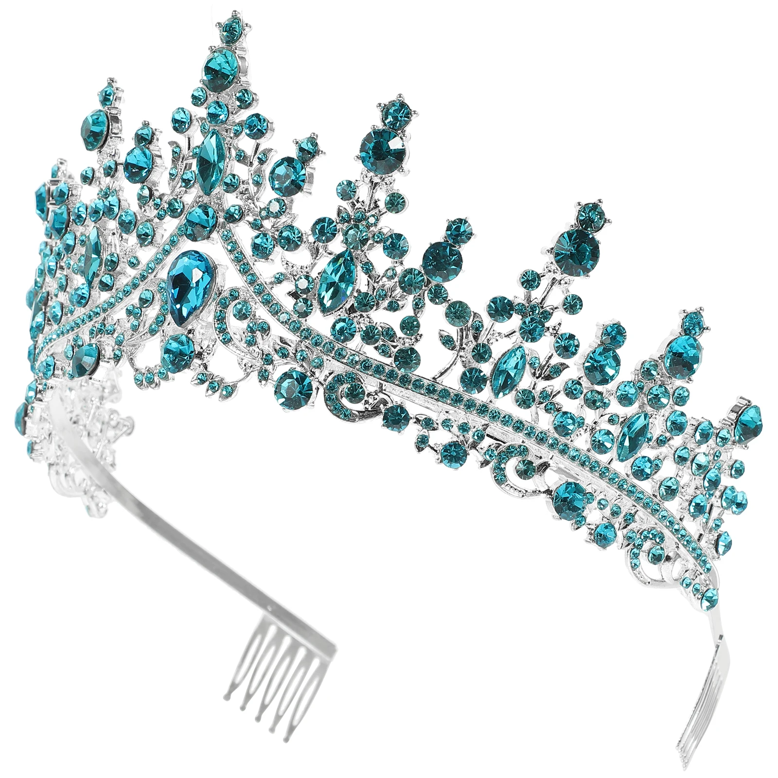 

Crown Hairb Birthday Party Thick Silver Lake Blue Women Headb s Accessories Hair Decorations Rhinestone Crowns