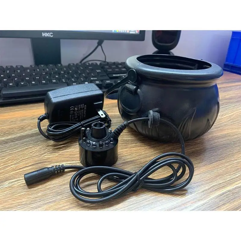 3/2/1pcs Halloween Cauldron Mist Maker 12 LED Boiler Smoking Black Witch Cauldron Halloween Decorations For Water Fountain Pond