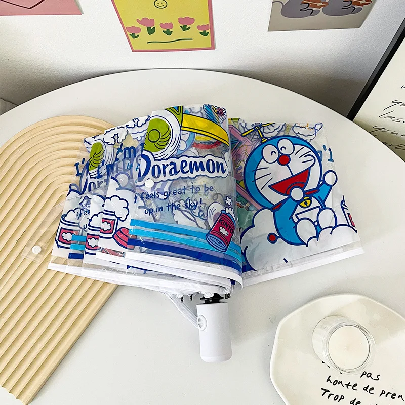 الكرتون عبقور مظلة أوتوماتيكية شفافة للبنين بنات Kawaii مظلة يدوية قابلة للطي البلاستيكية المظلات الملونة Y2K الهدايا #2