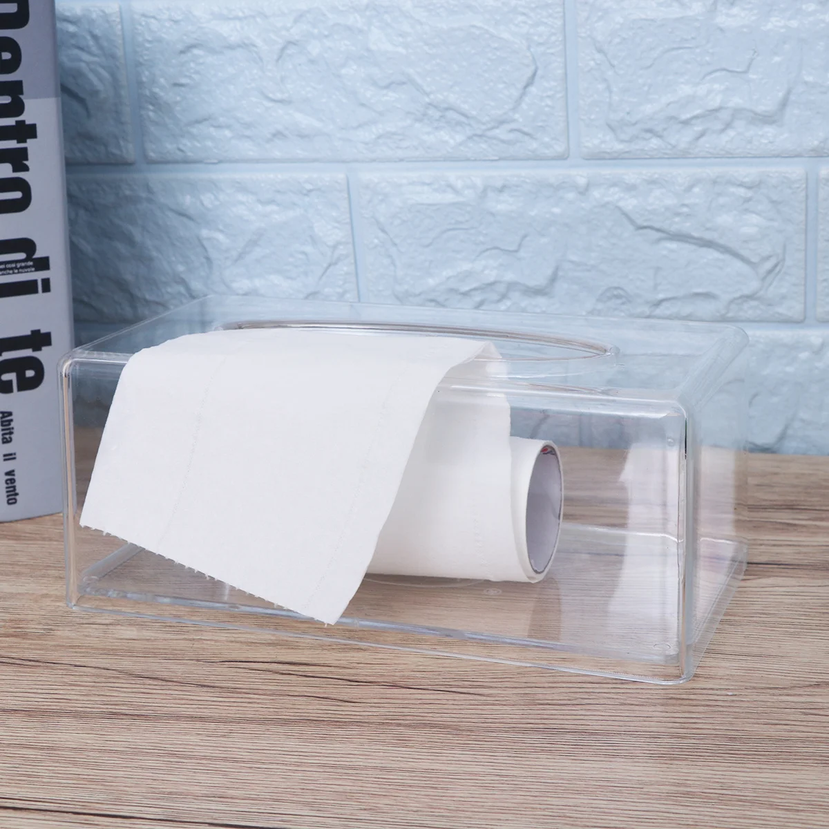 

Elegant Clear Acrylic Tissue Holder Box for Kitchen Bathroom Office Hotel Use Container