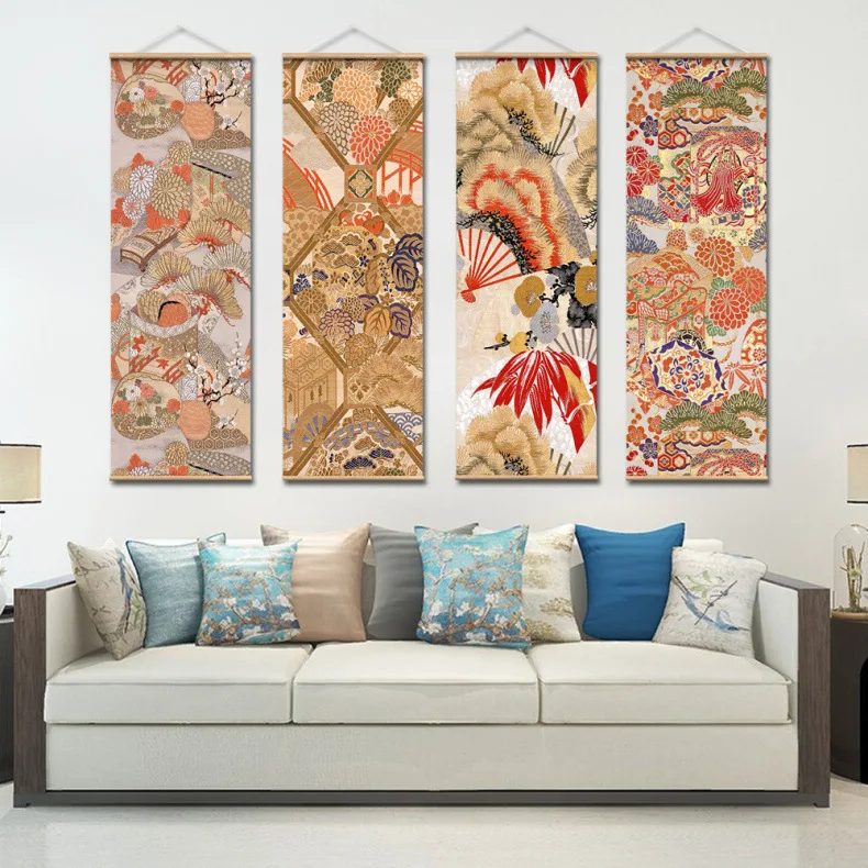 

Japan Style Scroll Wall Paintings Ukiyoe Living Room Bedroom Decor Aesthetic Wall Art Hanging Tapestry Home Decoration Poster