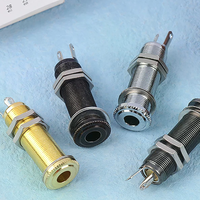 Electric Guitar Bass 6.35mm Socket Stereo 1/4 Inch Output Jacks Plug Brass Straight Tube Style Jack Anti-noisy Plug Socket