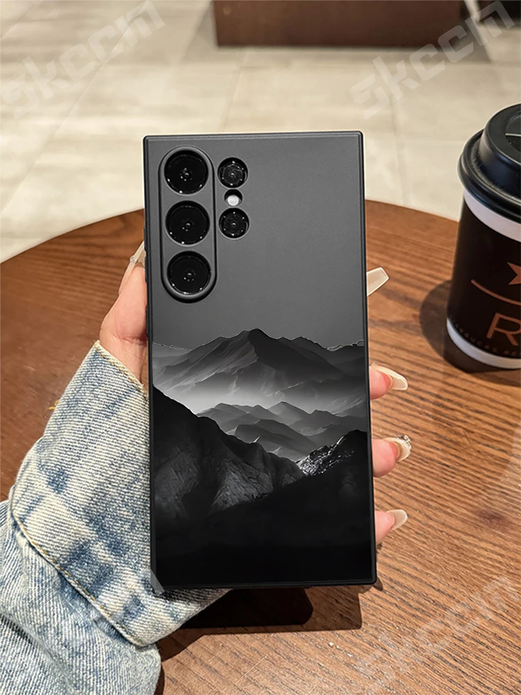 Cool Black Mountain Peak Pattern Case For Samsung Galaxy S25 Ultra S24 S23 S22 Plus S21 FE S20 A55 A54 A15 A35 Shockproof Cover - náhled 5