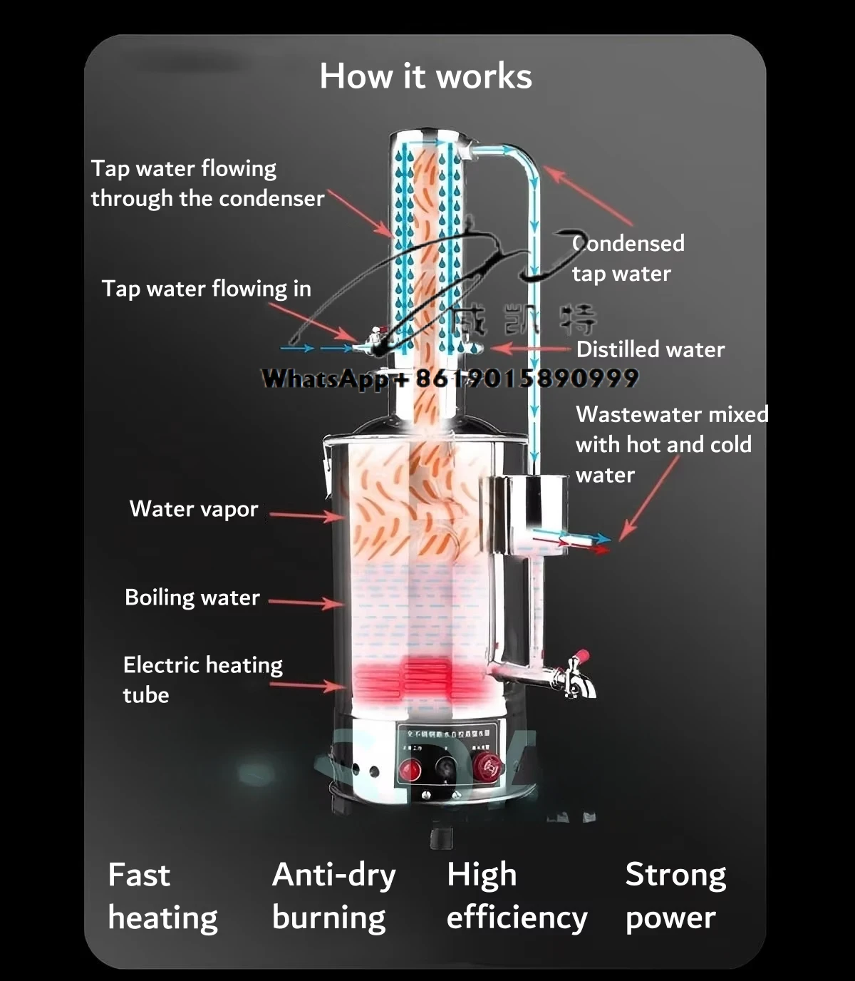 Electric Heating Water Distiller Stainless Steel Water Distiller