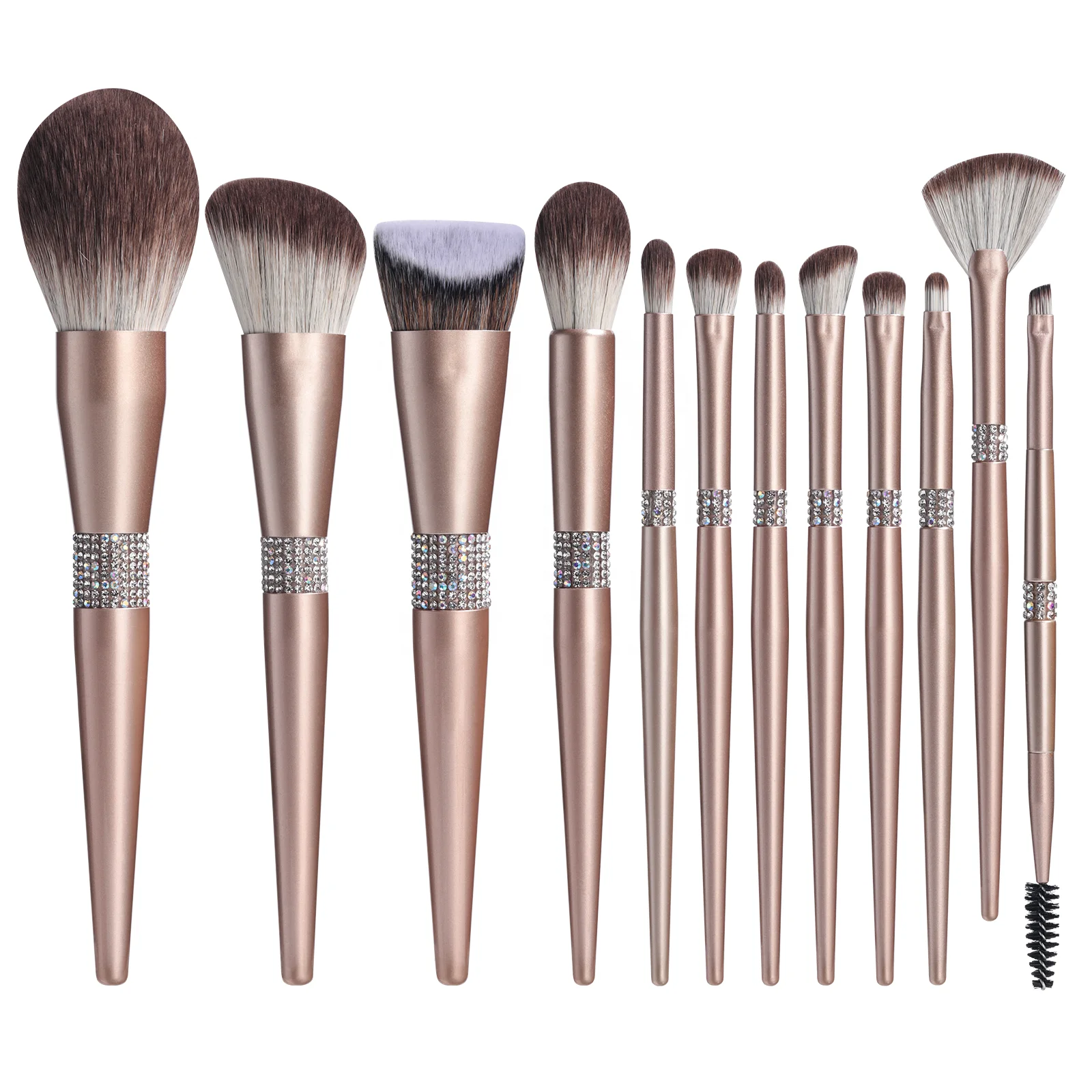 

# Hot Sales Private Label Rose Gold Brush Custom Logo 12pcs Luxury Glitter Diamond Bling Makeup Brush Makeup Brushes Set