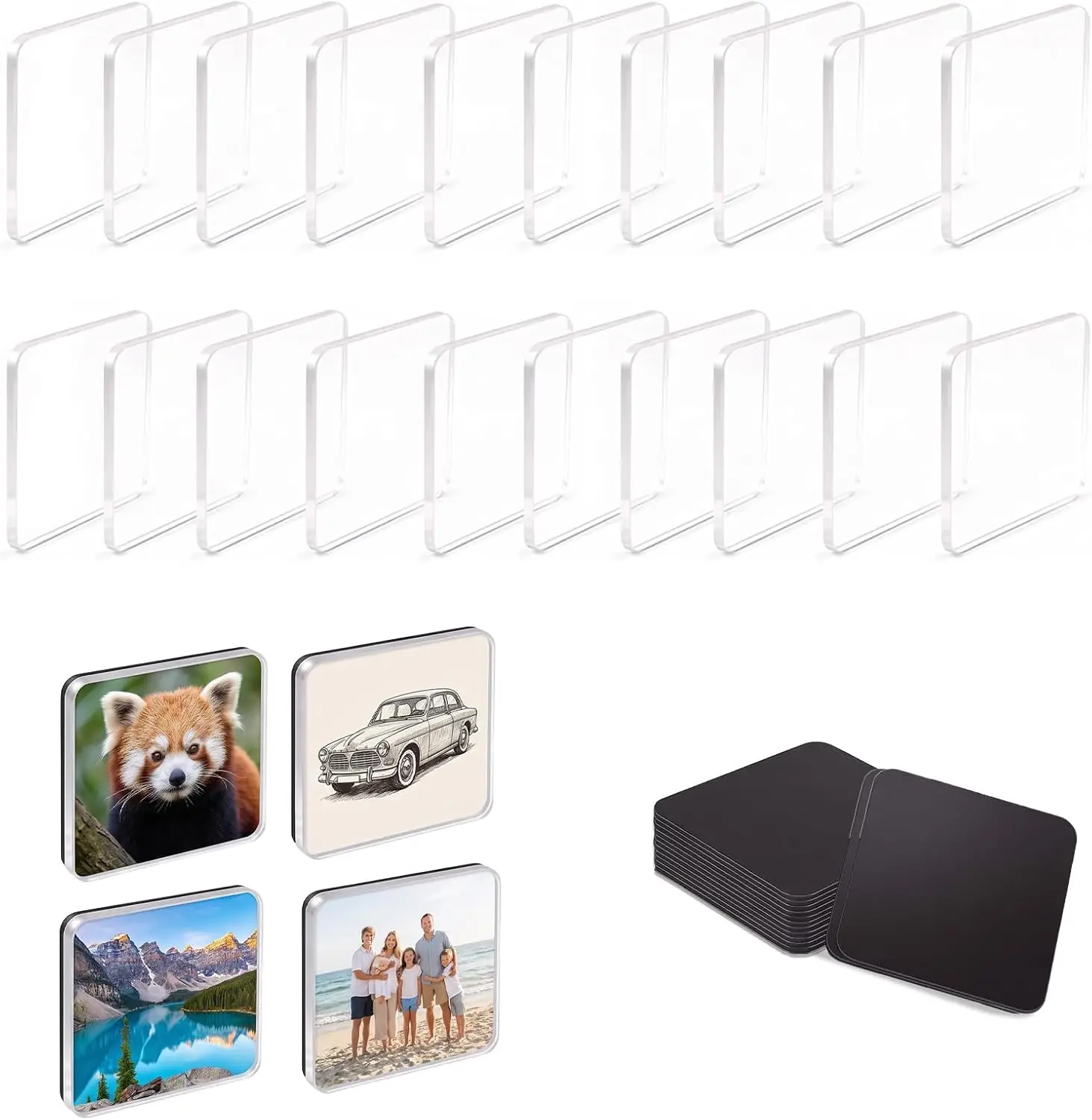 Fridge Magnets Material Kit Creative DIY Handmade Novelty Acrylic Magnetic Stickers Not Photo Included Souvenir Home Decor Gifts