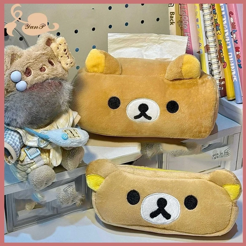 

Плюшевая коробка для салфеток с милым медведем, кавайные коробки для хранения бумаги в мультяшном стиле для дома, гостиной, портативная коробка для салфеток, украшение дома