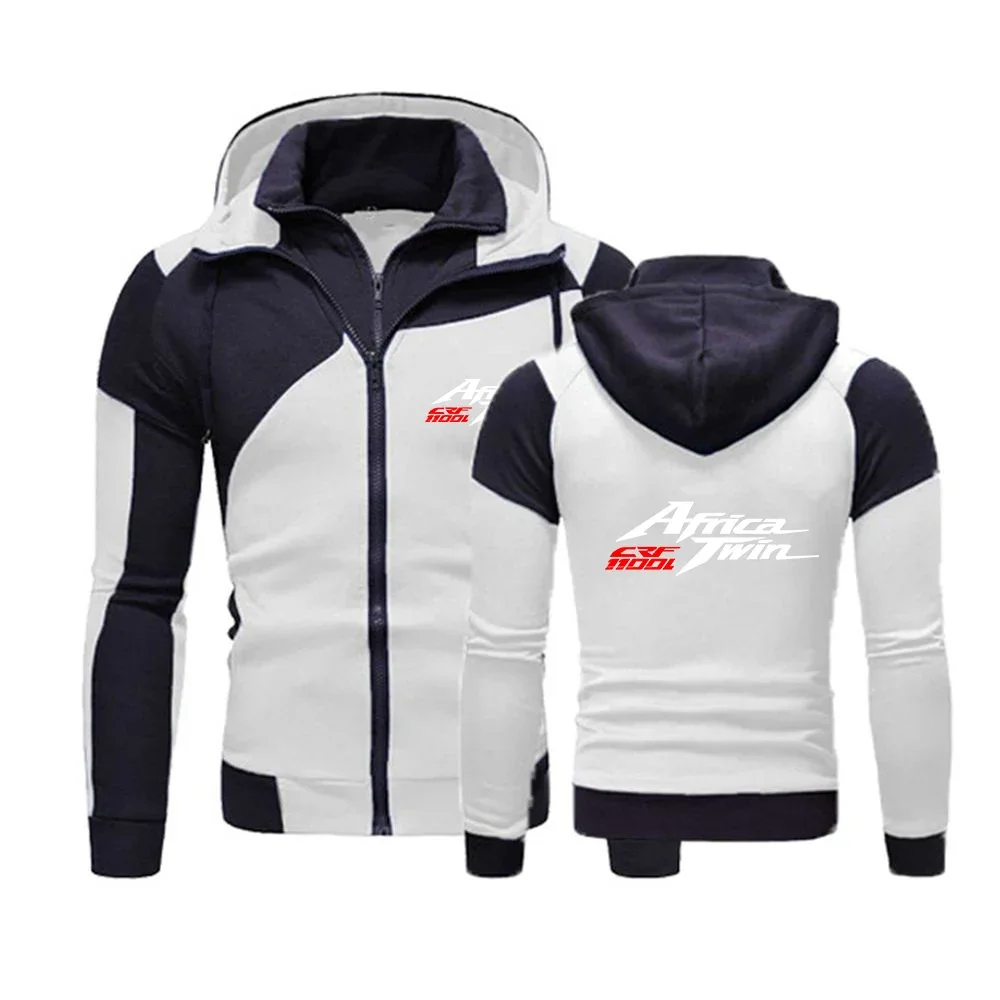 Africa Twin Crf 1000 L Crf1000 Mens New Style Spring and Autumn Color Matching Hooded Hoodie Long Sleeve Printing Coat