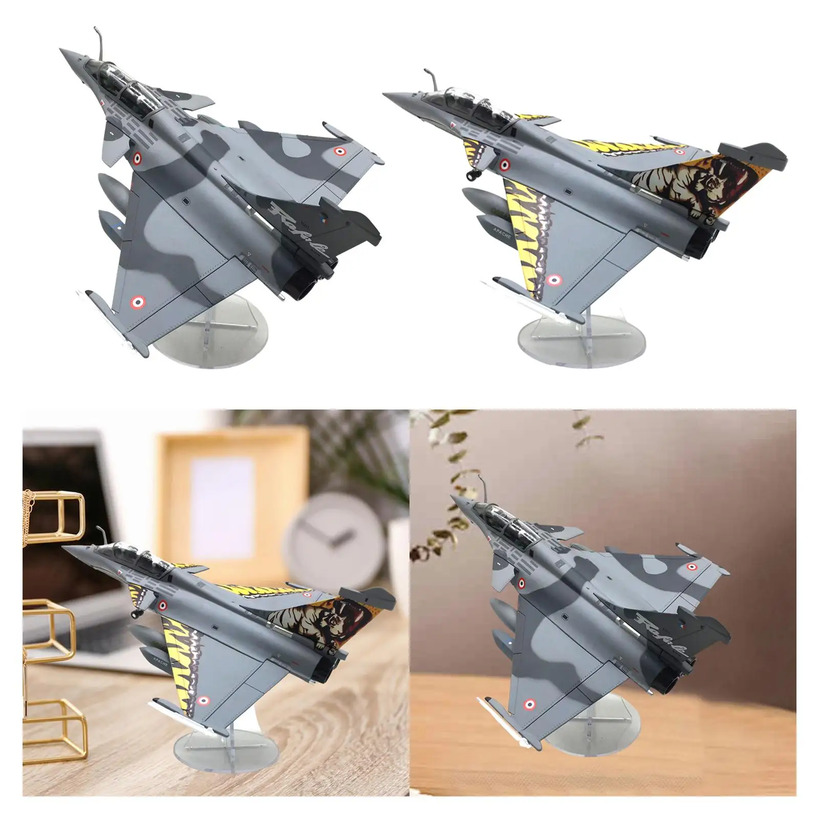 

1/72 Rafale B Fighter Model Simulation with Display Stand for Home Shelf Bar