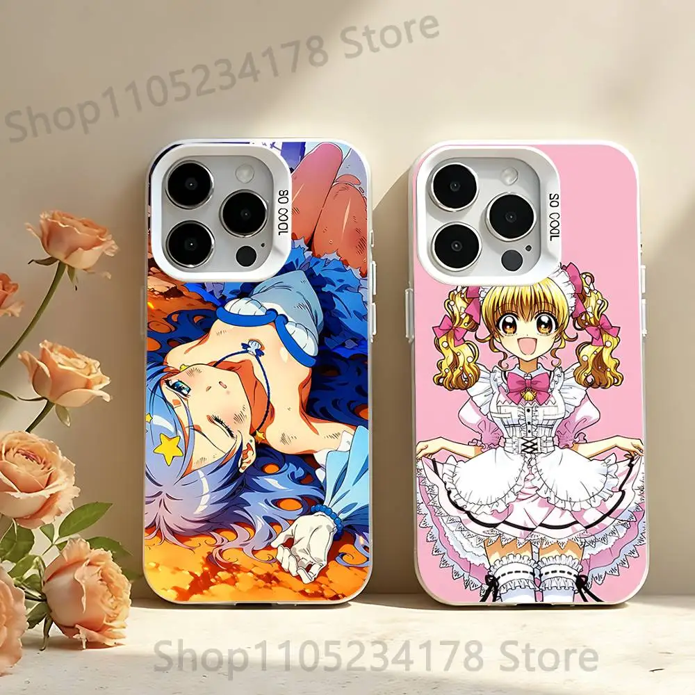 Funda de teléfono Mermaid Melody Pichi Pitch blanca IMD Color carcasa plateada para IPhone 17 16 15 14 13 12 11 Pro Max Plus