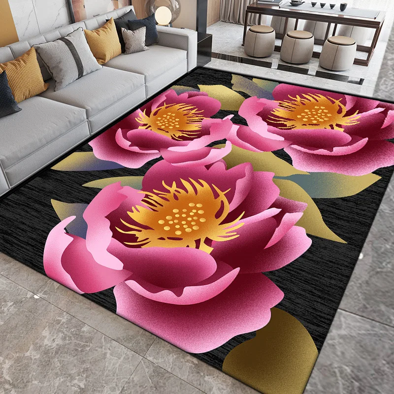 

New Chinese style carpet living room dirt-resistant easy to care washable coffee table blanket thick bedroom floor mat