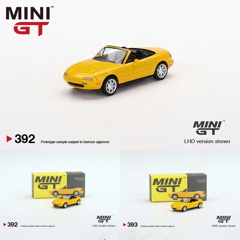 MINI GT 1:64 Mazda Miata MX-5 NA Eunos Roadster, modelo de coche de aleación fundida, juguetes, adornos de regalo