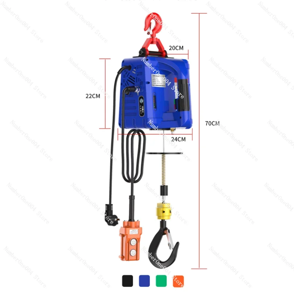 220V/110V Upgrade Electric hoist Portable electric hand winch traction block electric steel wire rope lifting hoist towing rope