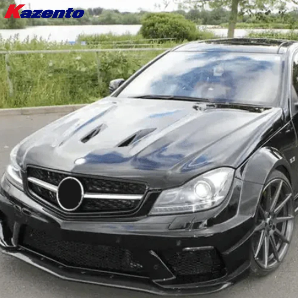 For Benz W204 Non-C63 12-15 Only Carbon Fiber BK Style Front Vented Cooling Hood( Ocean freight is favorable, welcome to inqury)