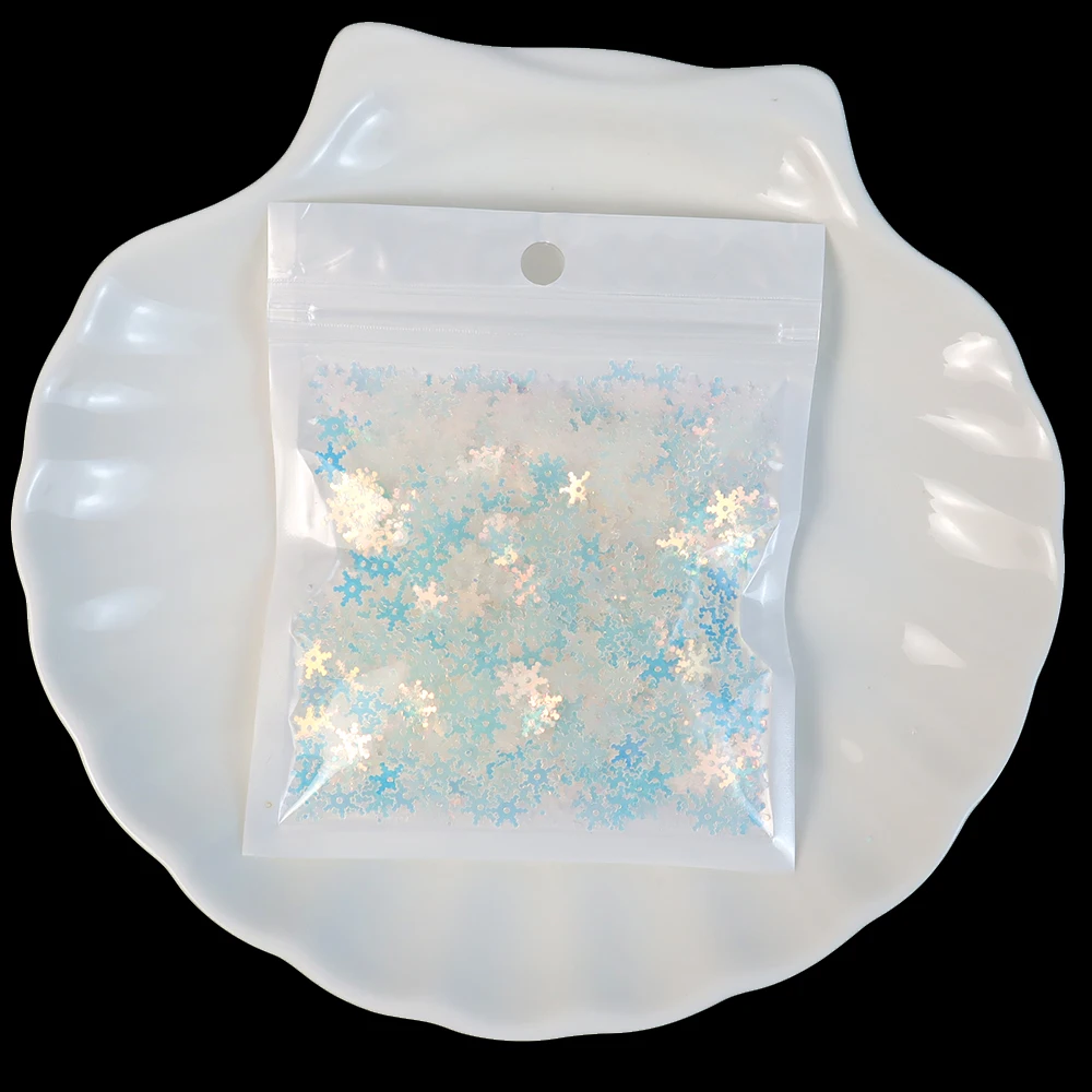 20g 8mm Glitzer-Weihnachtsschneeflocken Pailletten Konfetti Künstlicher Schnee Ornamente Weihnachtsdekoration für Zuhause Navidad 2026 Natal – Detail 9
