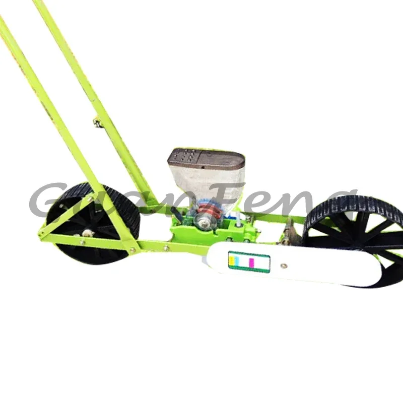 Small multi-functional single row vegetable pellet planter, hand-pushed vegetable planter