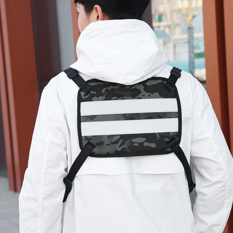 Function Military Tactical Chest bag Vest Outdoor Hip hop Sports Fitness Men Protective Reflective Top Vest Cycling Fishing Vest