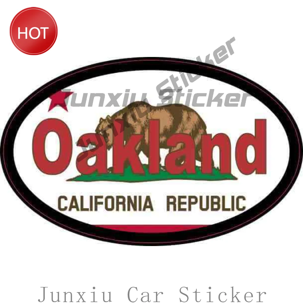 Oakland California Oval PVC Car Sticker Creative Decal For Rear Window And Bumper Travel Souvenir Automotive Accessories