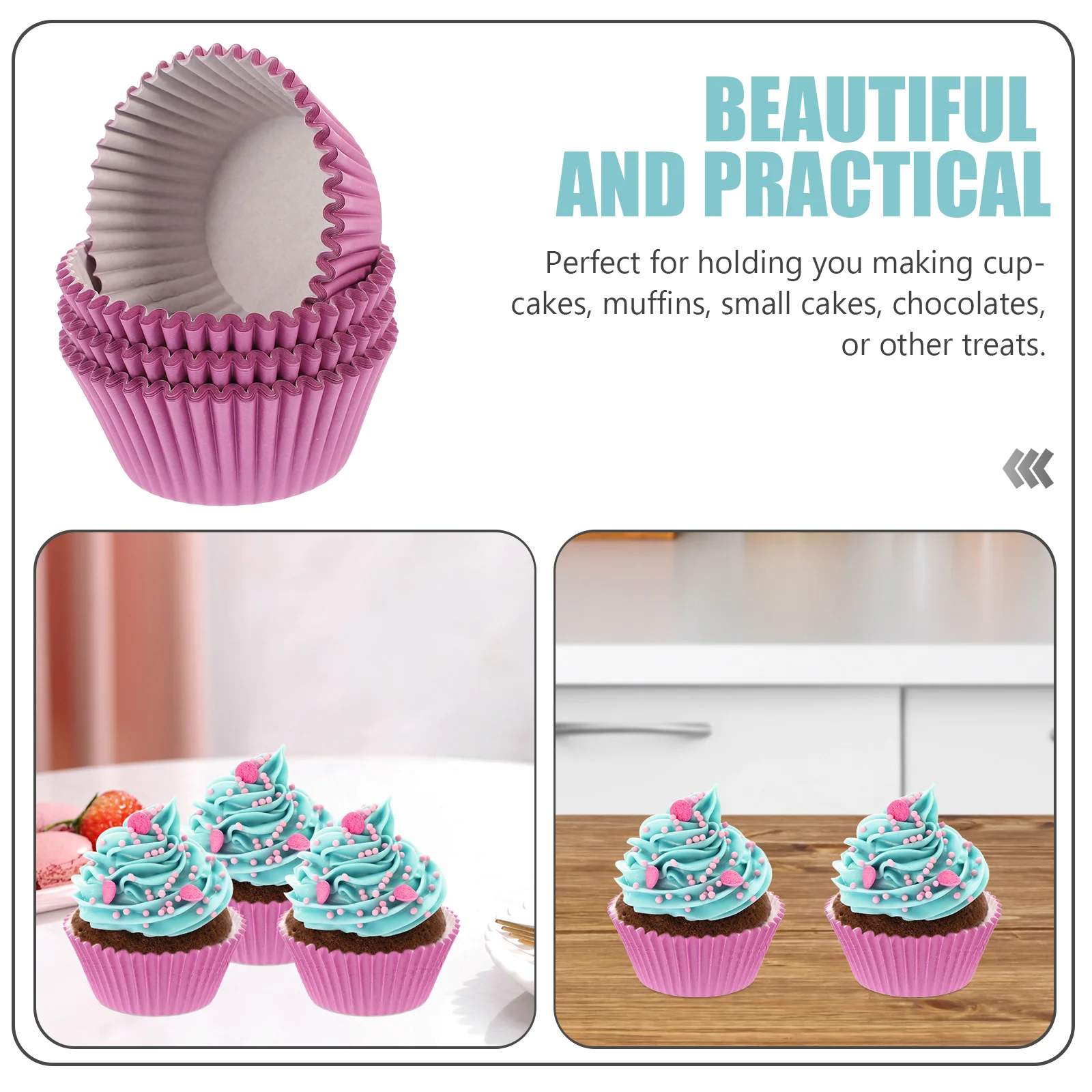 

100 Pcs Cake Stand Colorful Oil Paper Cups Baking Wedding Wrappers Cupcake Liners
