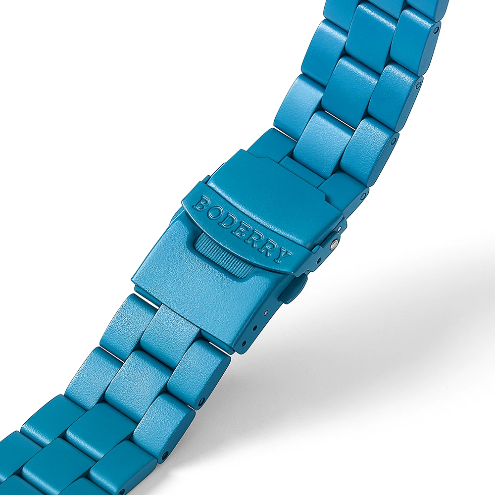 22mm Titanium Watch Band Boderry Voyager Series 3-link Solid Bracelet Wristband Replacement Strap