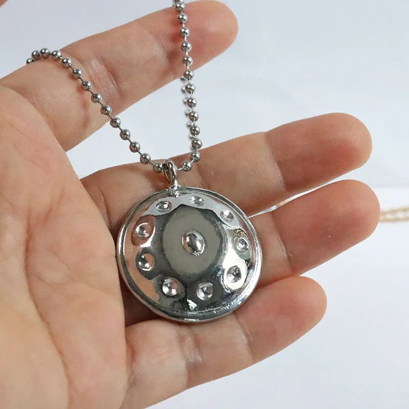 1pc FunnyThing Handpan Pendant Long Necklace HANG Charms Women Men Hand Disc Musical Instrument Shape Jewelry Accessories