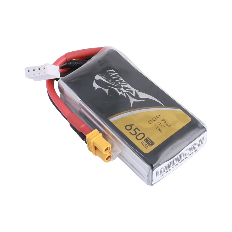 Nowy TATTU 11.1V bateria Lipo 650mAh 75C z XT30/XT60 dla helikopter RC Quadcopter FPV wyścigowy części do dronów 3S drony bateria