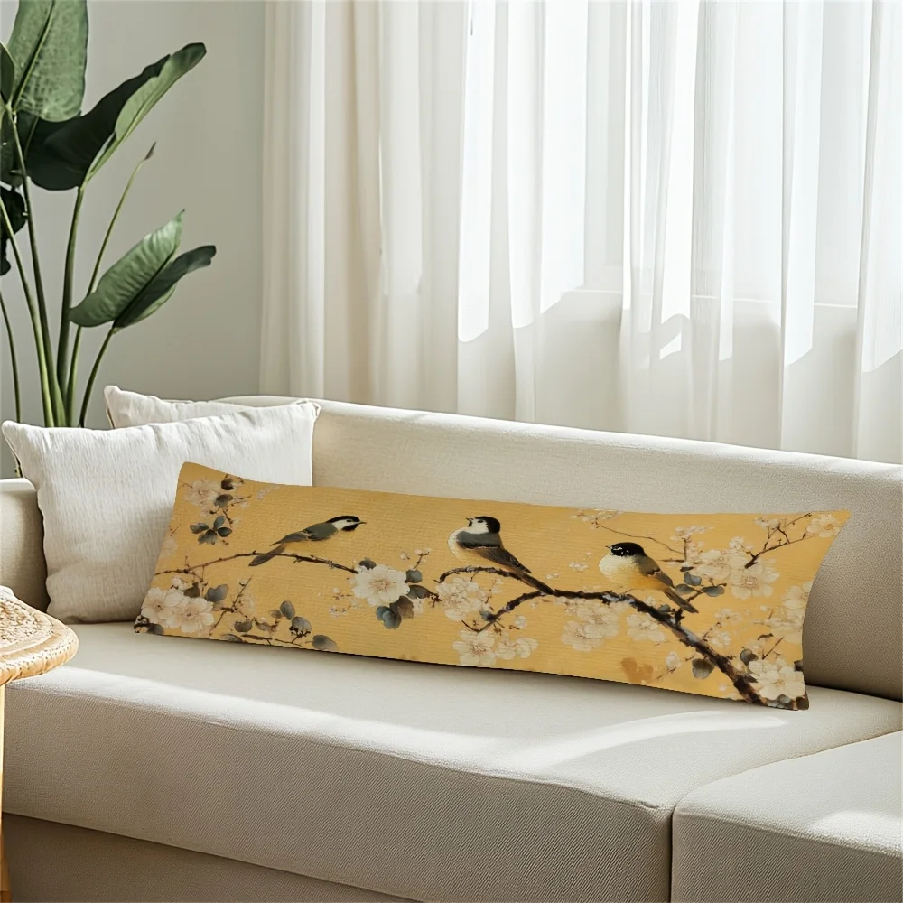 Life-Sized Pillow Cover 50x137cm Classic Print Excludes Insert Hidden Zipper Machine Washable Polyester Modern Home Decor Suitab