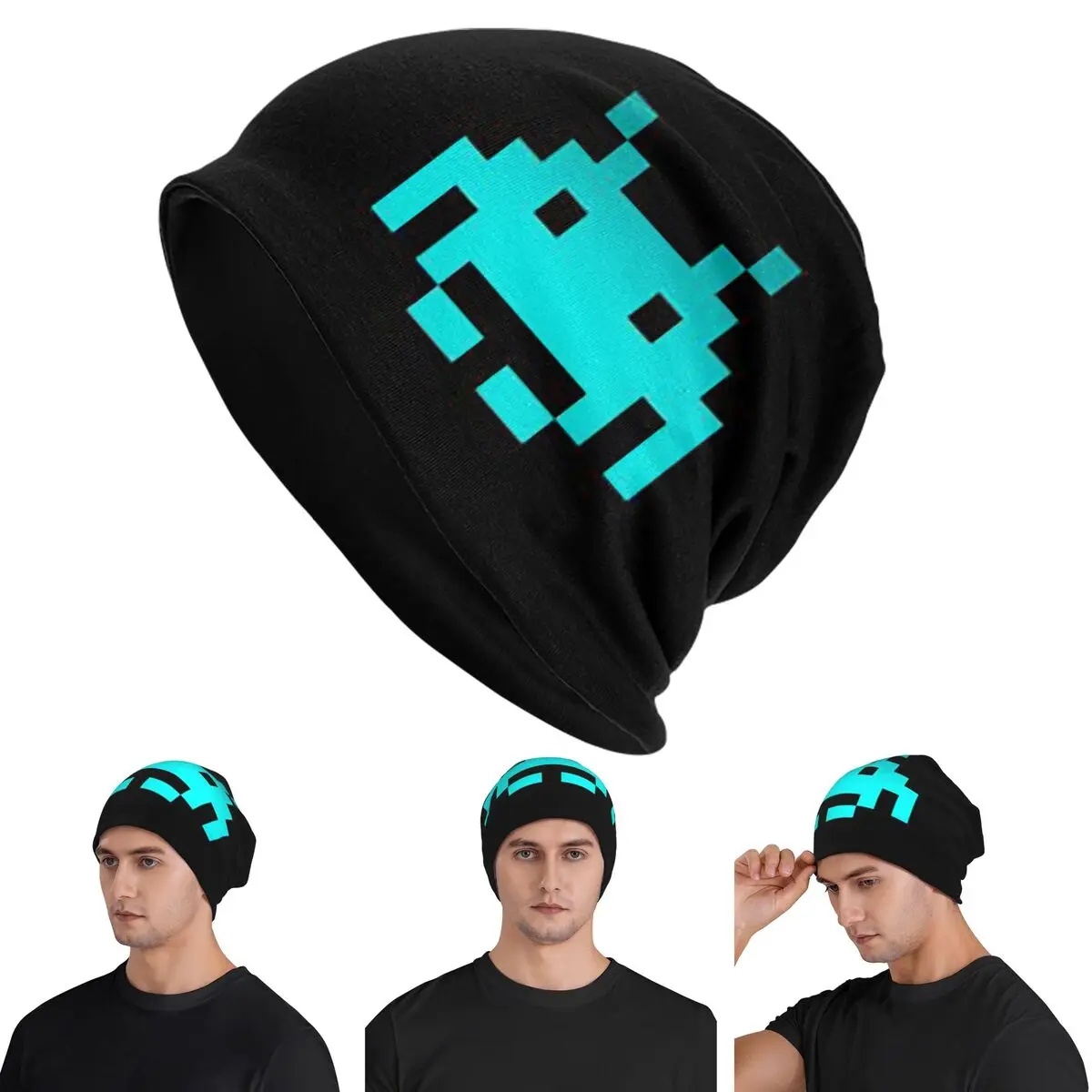 Retro Game Space Invaders Black Men Women Adult Beanies Caps Knitting Bonnet Hat Warm HipHop Autumn Winter Outdoor Skullies Hats