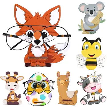 3d Dieren Glazen Rek Schattige Vos Zeemeermin Houtsnijwerk Zonneglas Display Rek Brillen Show Stand Huisdecoratie