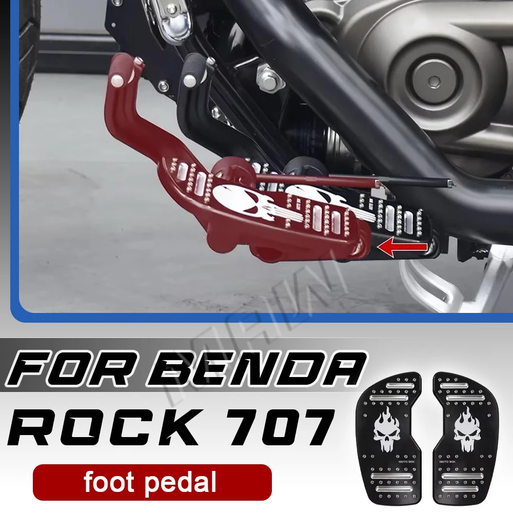 

8cm Forward Extended Footrests & Wide Pedals for Benda Rock 707 Custom Extension Brackets Set