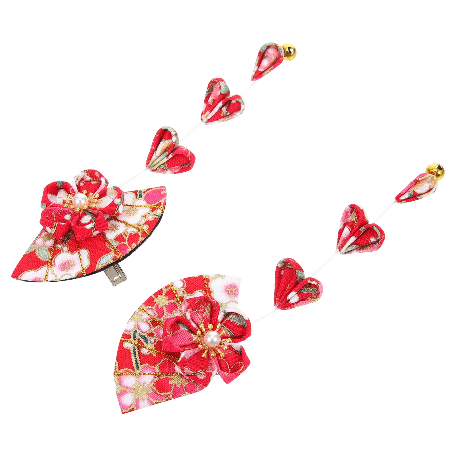 

1 Pair Fan-Shaped Japanese Hair Clip Handmade Flower Barrette For Kimono Yukata Party Women Hair Accessories Traditional