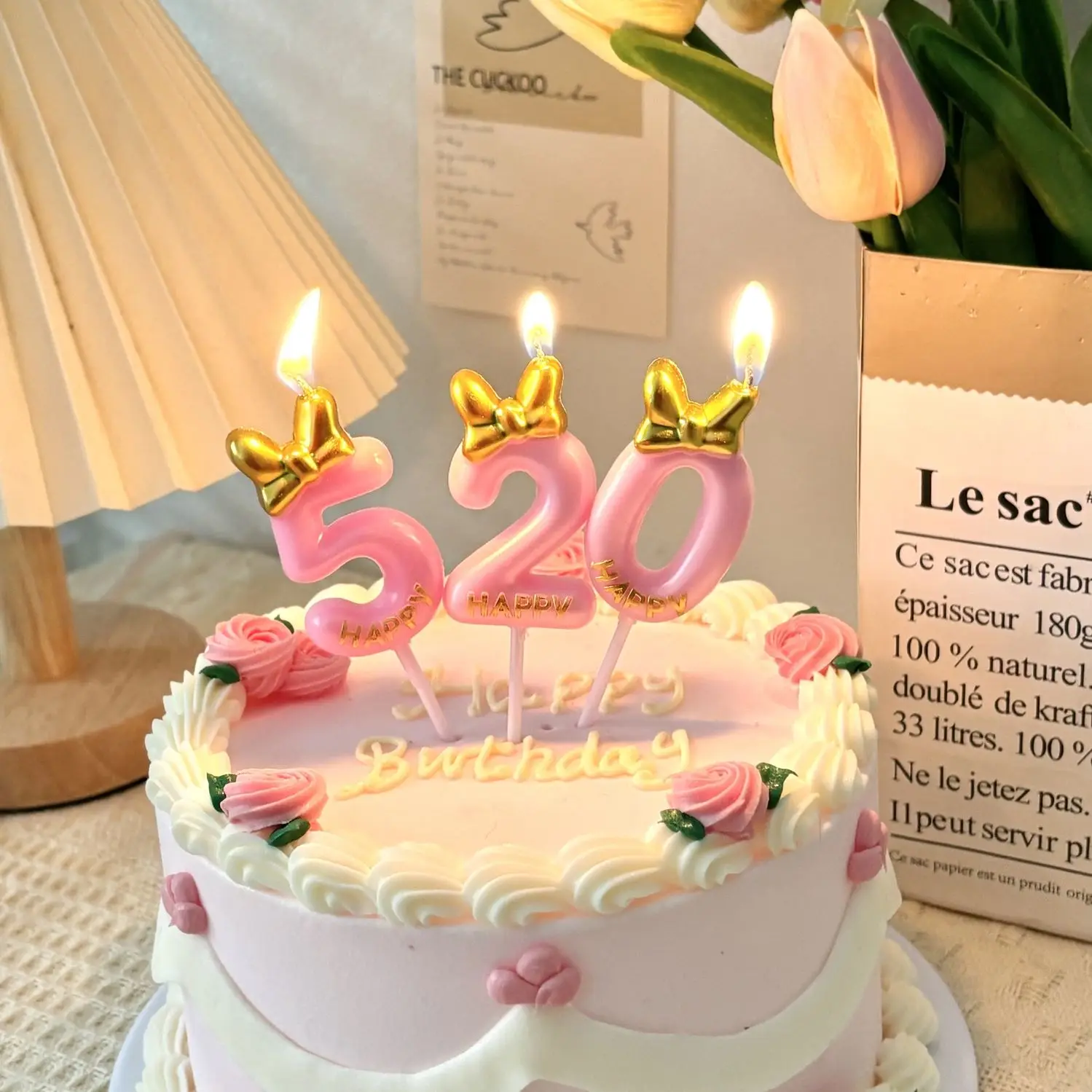 Pink Number 0 1 2 3 4 5 6 7 8 9 Digital Candle For Birthday Cake Candles Cake Topper Girls Boys Baby Party Supplies Decoration