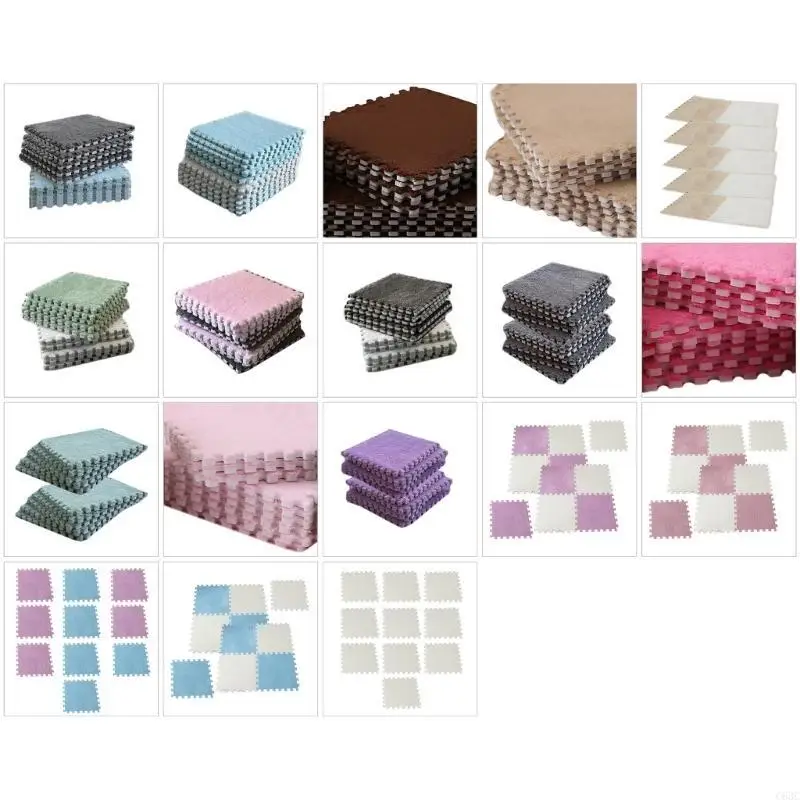 

C63C Pack of 10pcs Splicing Mat Anti-fall Bedside Cushion Pad Toddlers Room Carpets