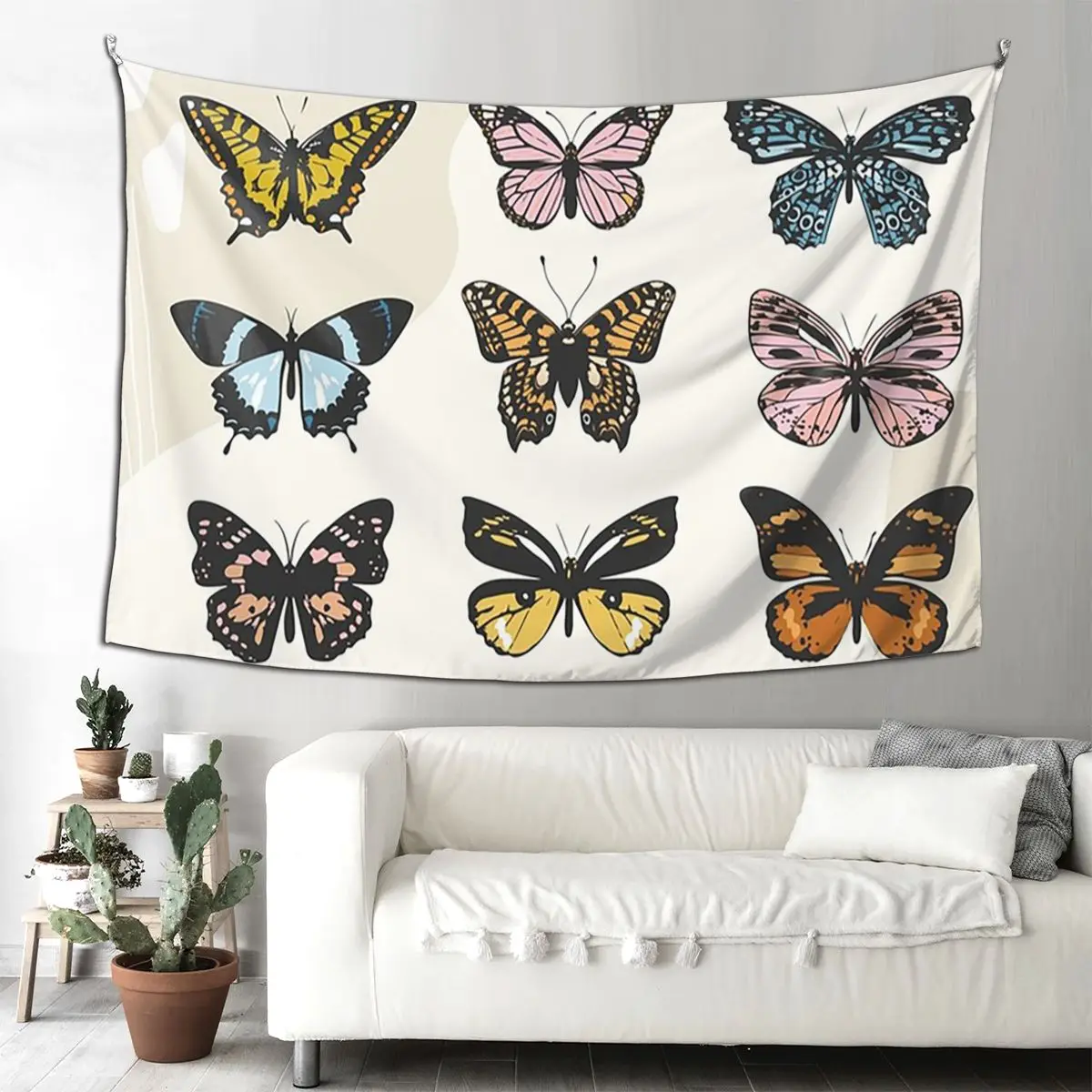 

Набор наклеек с бабочкой, гобелен в стиле хиппи, настенный гобелен, эстетическое украшение для дома, гобелены для гостиной, спальни, общежития
