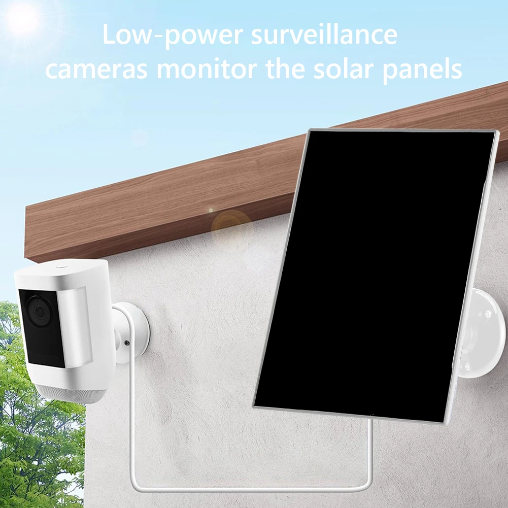 3W 6V Solar Panel Kit 360° Adjustable Wall Mount Solar Panel Charger 9.8Ft Charging Cable Solar Cells for Ring Eufy Blink Arlo view 4