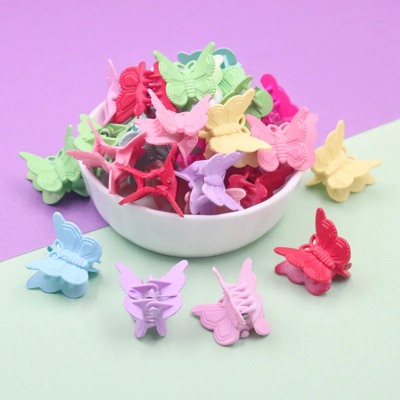 20-60Pcs/Pack Mixed Colours Mini Butterfly Hair Clips Hair Styling Accessories Tool Plastic Mini Cute Claw Hair Clip Hair Clips