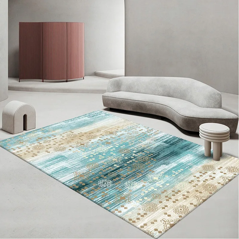 Light Luxury Simple and Geometric Floor Mat Living Room Coffee Table Sofa Home Use Whole Bed Square Large Carpet for Home Use