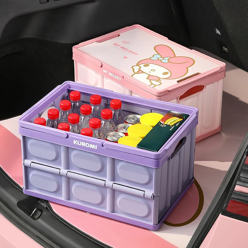 

Sanrio Cinnamoroll Mymelody Kuromi мультяшный наружный походный ящик для хранения утолщенный складной органайзер в багажник скамейка разделочная доска