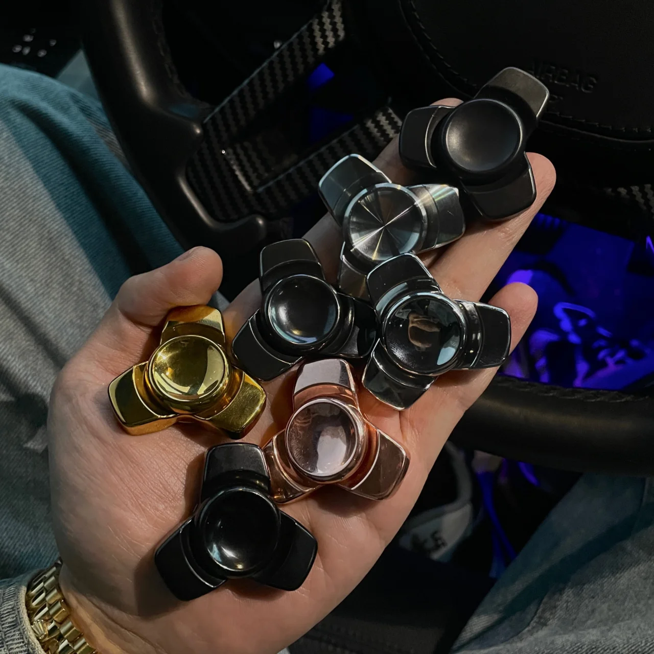 C.DEER Spyra Dreiblatt-Fidget-Spinner, Original-Designs, Metall-Fidget-Spielzeug für Erwachsene, Gadgets zur Angstlinderung, tragbares Büro