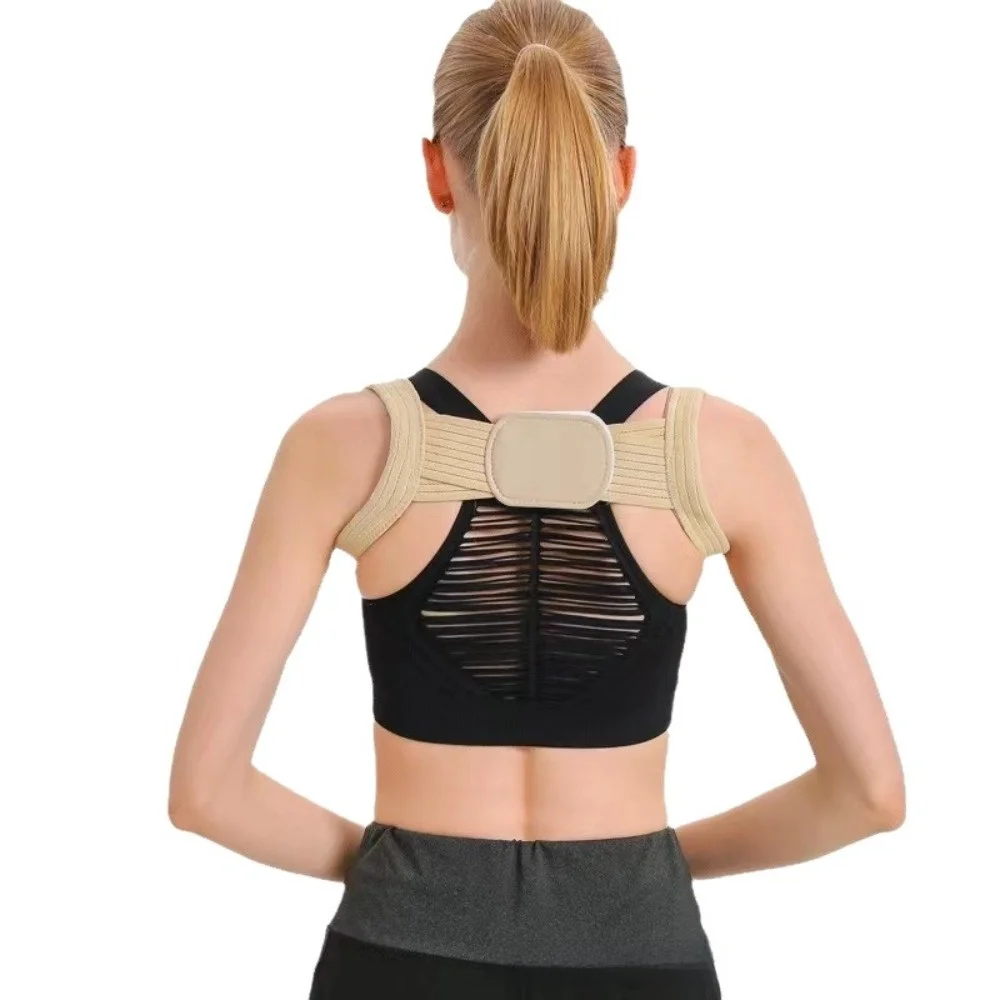 Adjustable Strap Posture Corrector Belt Breathable Fabric Comfort Fit Design Neck Brace Lightweight Material Hunchback Relief