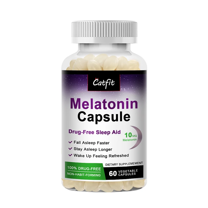 Catfit Melatonin Sleep Capsules Anxiety Stress Relief Sleep Better Pill Pineal hormone Body clock Regulation sleeping