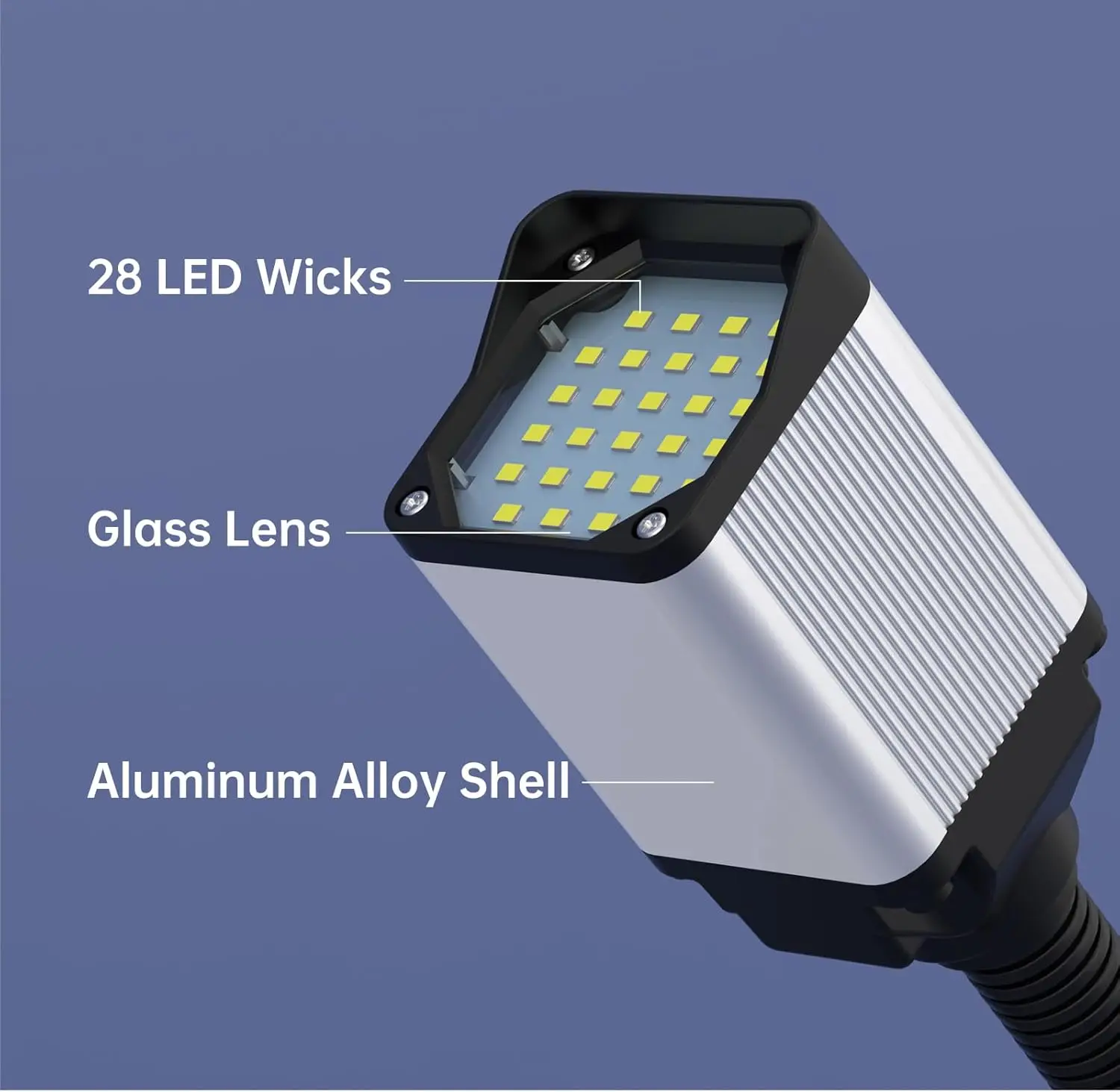 ไฟแม่เหล็ก28LED ไฟคอห่านยืดหยุ่น120ลูเมน1320 V พร้อม alas magnetik ปรับได้สำหรับการกดกัด CNC