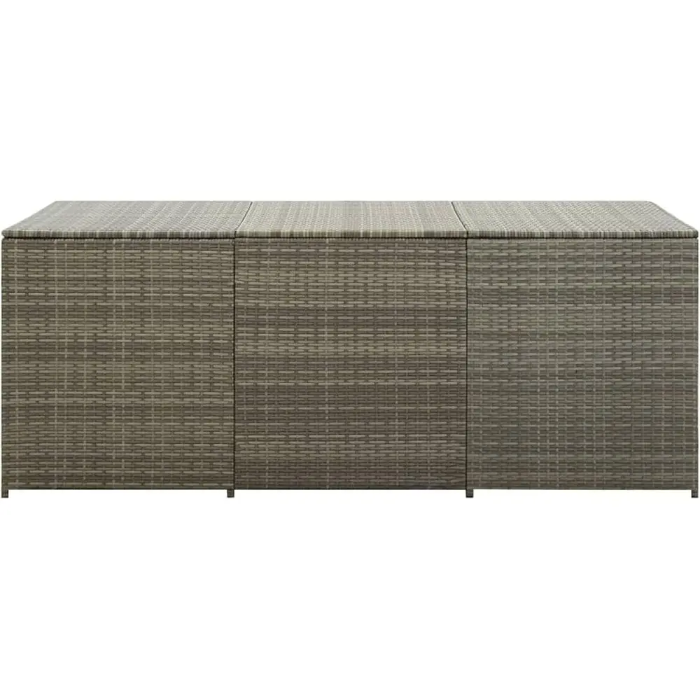 

Ящик для хранения на открытом воздухе, Хранение террасы для патио, Водонепроницаемый полиротанг, 180x90x75 см Серый