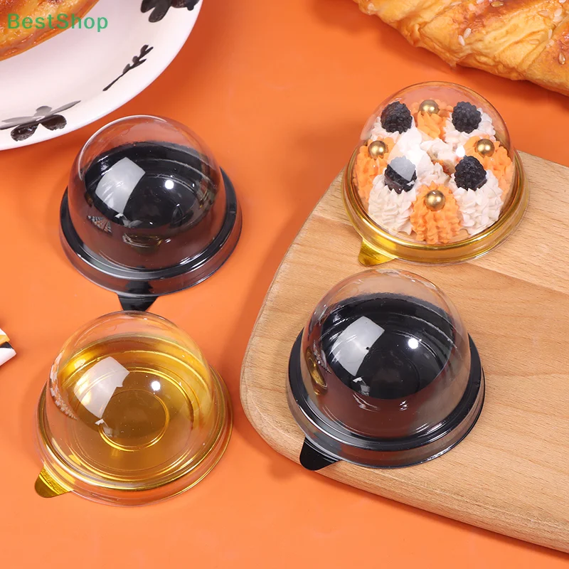 10Pcs Clear Plastic Mini Cupcake Boxes Muffin Pod Dome Muffin Container Box For Wedding Birthday Dessert Baking Decorations