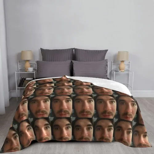 Jschlattt 게임 담요 만화 플란넬, 재미있는 따뜻한 던지기 담요, 의자 커버 소파, 용수철, 가을 