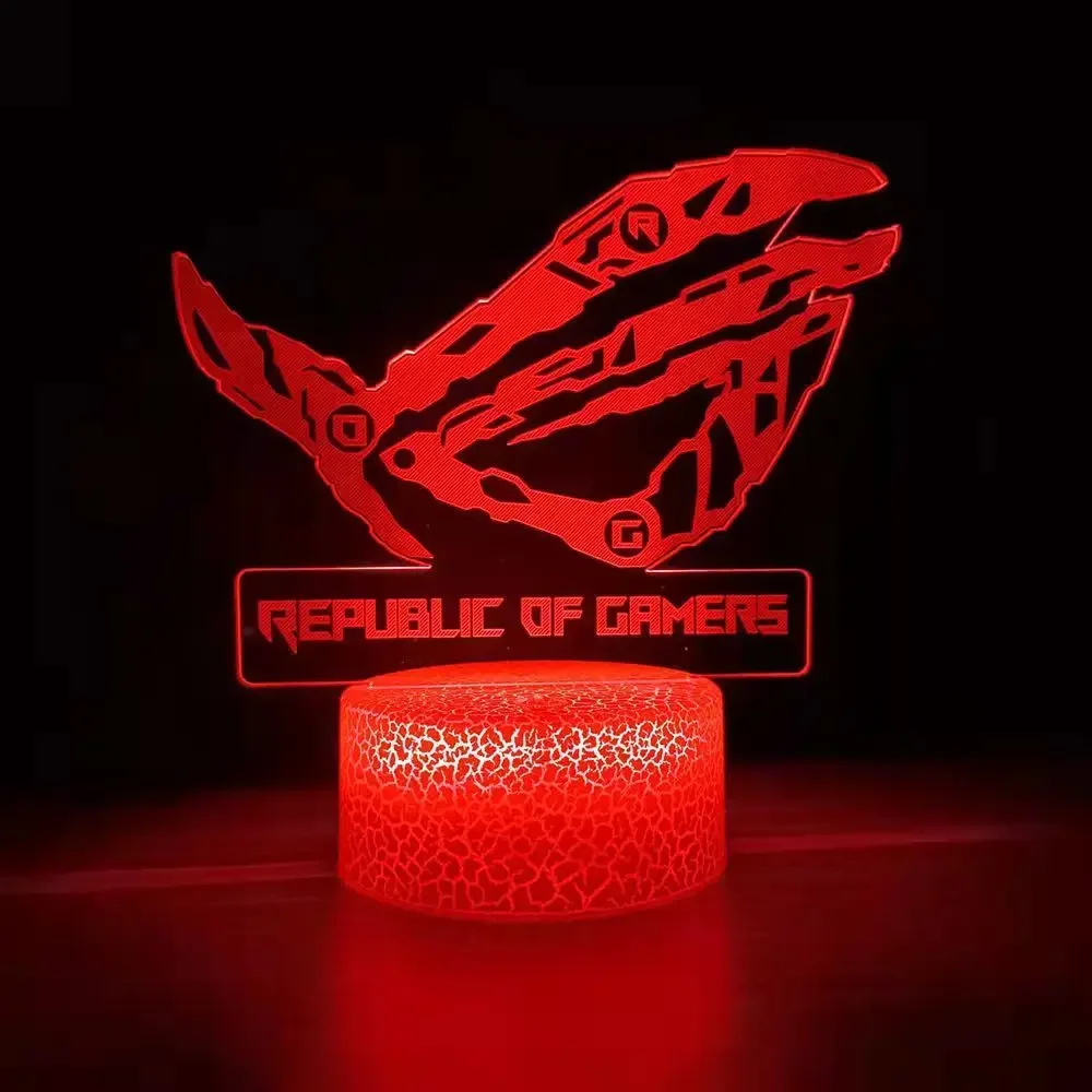 ROG Figure Belief Ornaments Republic Of Gamers RGB LED Gamer Cabinet Acrylic Lighting Base ROG Gift USB interface