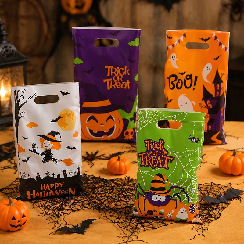 40/80PCS Random Mix Halloween Goodie Bags Spooky Styles for Party Favor Gifts Wrapping Carnival Prize Package Boutique Treat ZYF