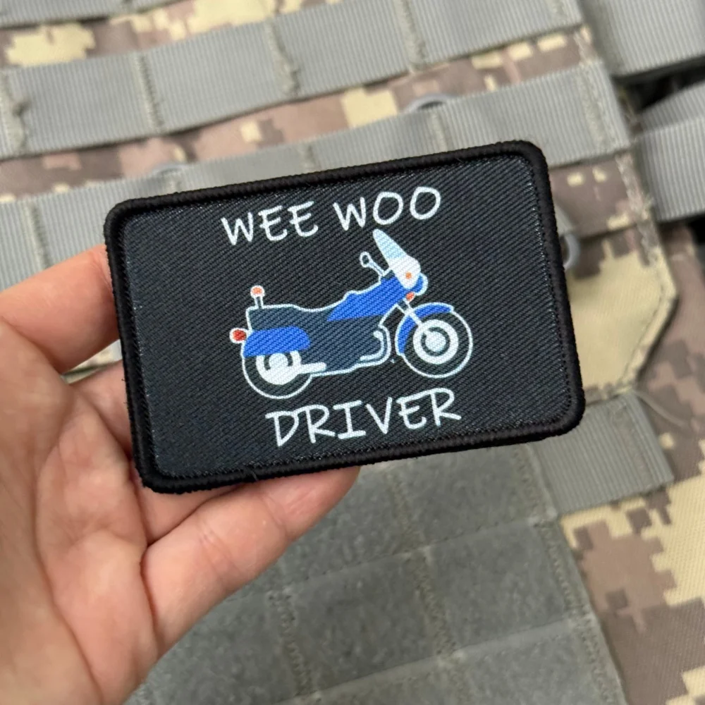 Parche táctico militar motocicleta con velcro – Wee Woo Driver - imagen 4