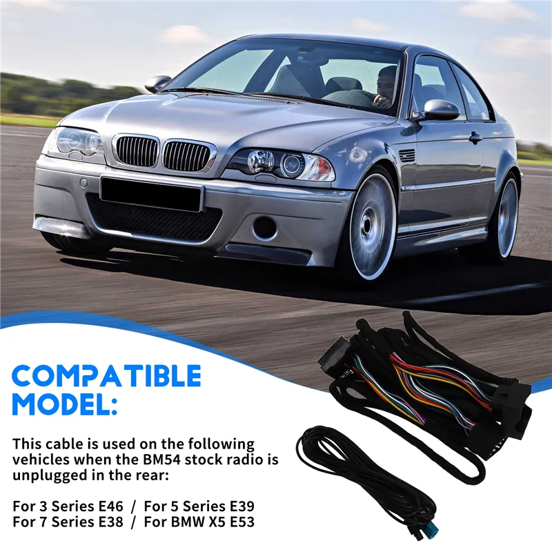 ل BMW E سلسلة X5 M3 M5 E46 E38 E39 E53 أندرويد راديو رئيس وحدة فقرا هوائي الطاقة 17 + 40 دبوس 6 متر تمديد تسخير الأسلاك