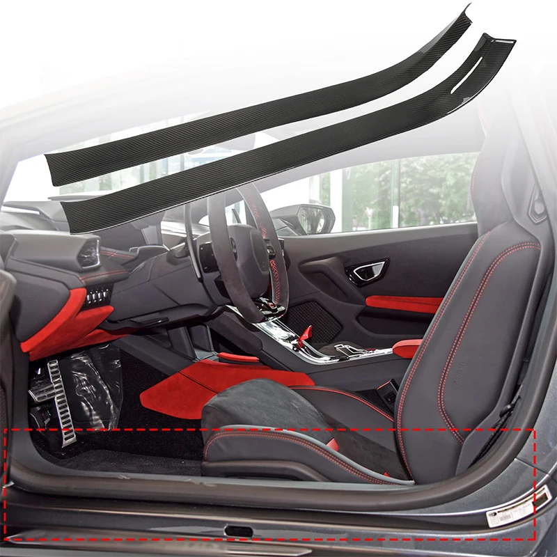 For Lamborghini Huracan 580 Lp610 2014-2021 Real carbon fiber Car Door Sill Protect Plate Trim Auto Parts Decoration Protector